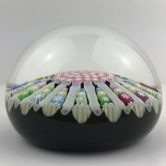 Perthshire PP94 Millefiori Latticinio Rods Circa 2000-2002 Domed LE Paperweight - Picture 4 of 12